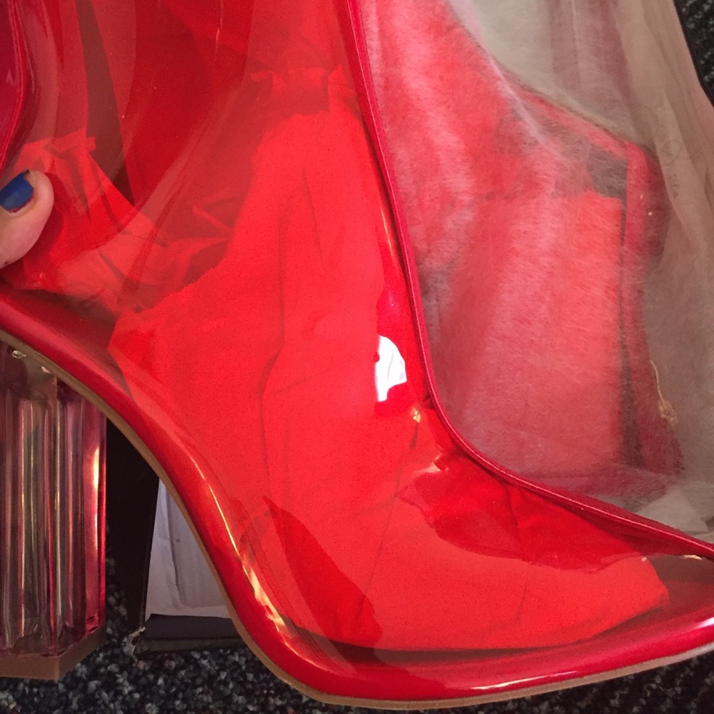 red see through heels